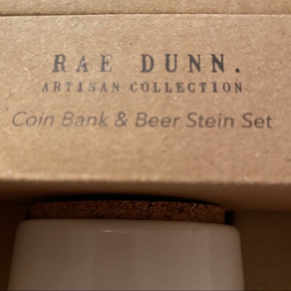 Rae Dunn BEER Stein and BEER FUND Coin Bank Ceramic Set BRAND NEW!! - Picture 2 of 7